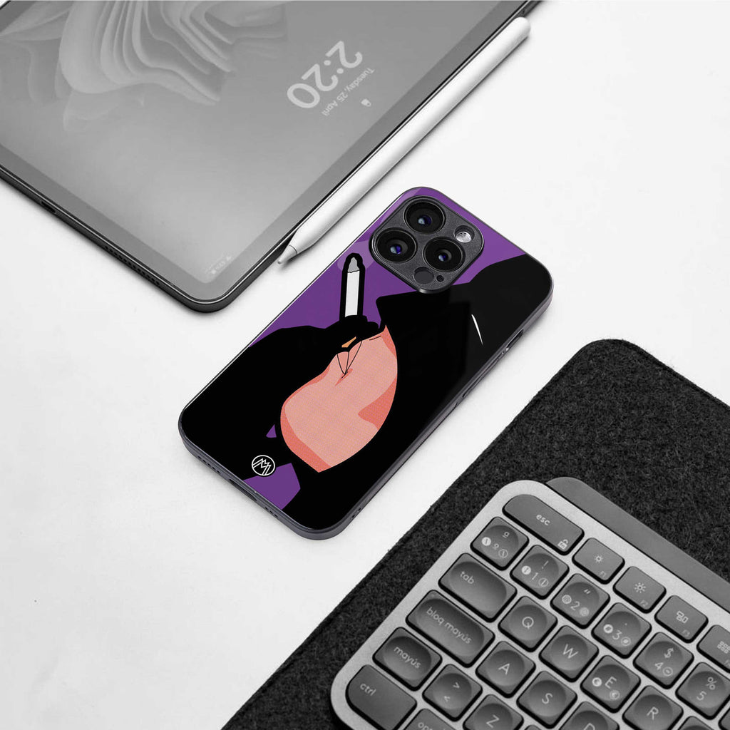 smoking batman back phone cover | glass case for iphone 14 pro max