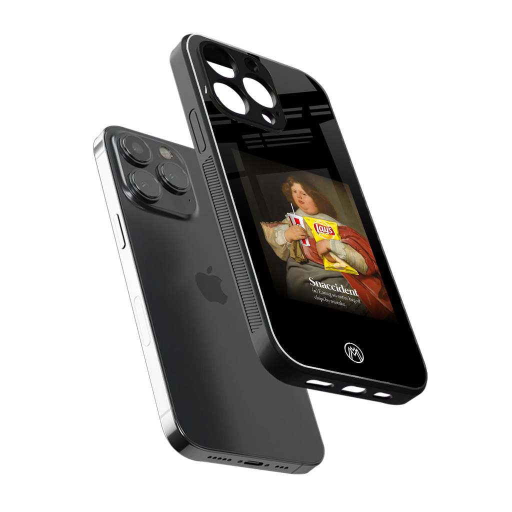 snaccident back phone cover | glass case for iphone 16 pro max