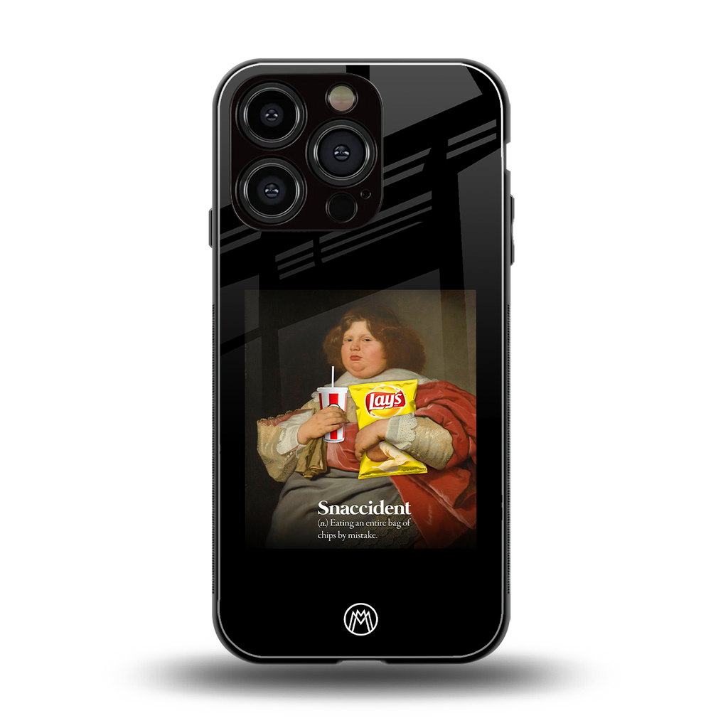 snaccident back phone cover | glass case for iphone 16 pro
