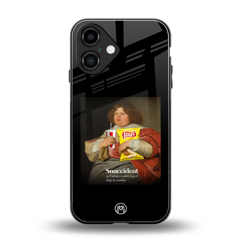snaccident back phone cover | glass case for iphone 16