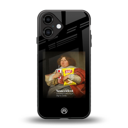 snaccident back phone cover | glass case for iphone 16