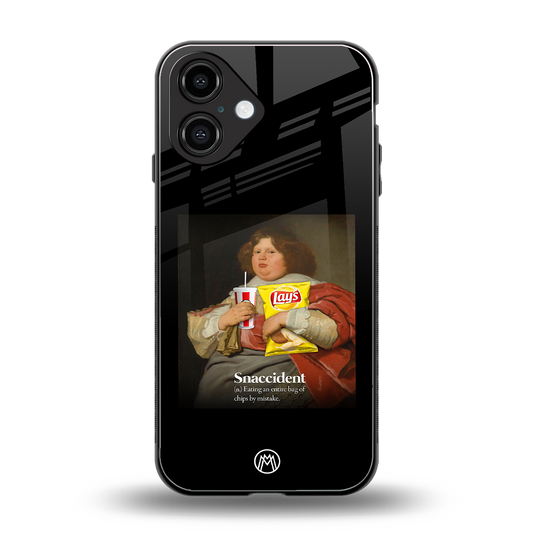 snaccident back phone cover | glass case for iphone 16
