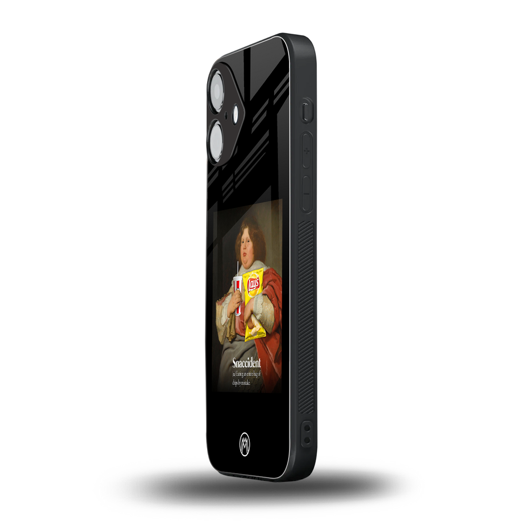 snaccident back phone cover | glass case for iphone 16