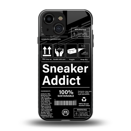 sneaker addict back phone cover | glass case for iphone 13 mini