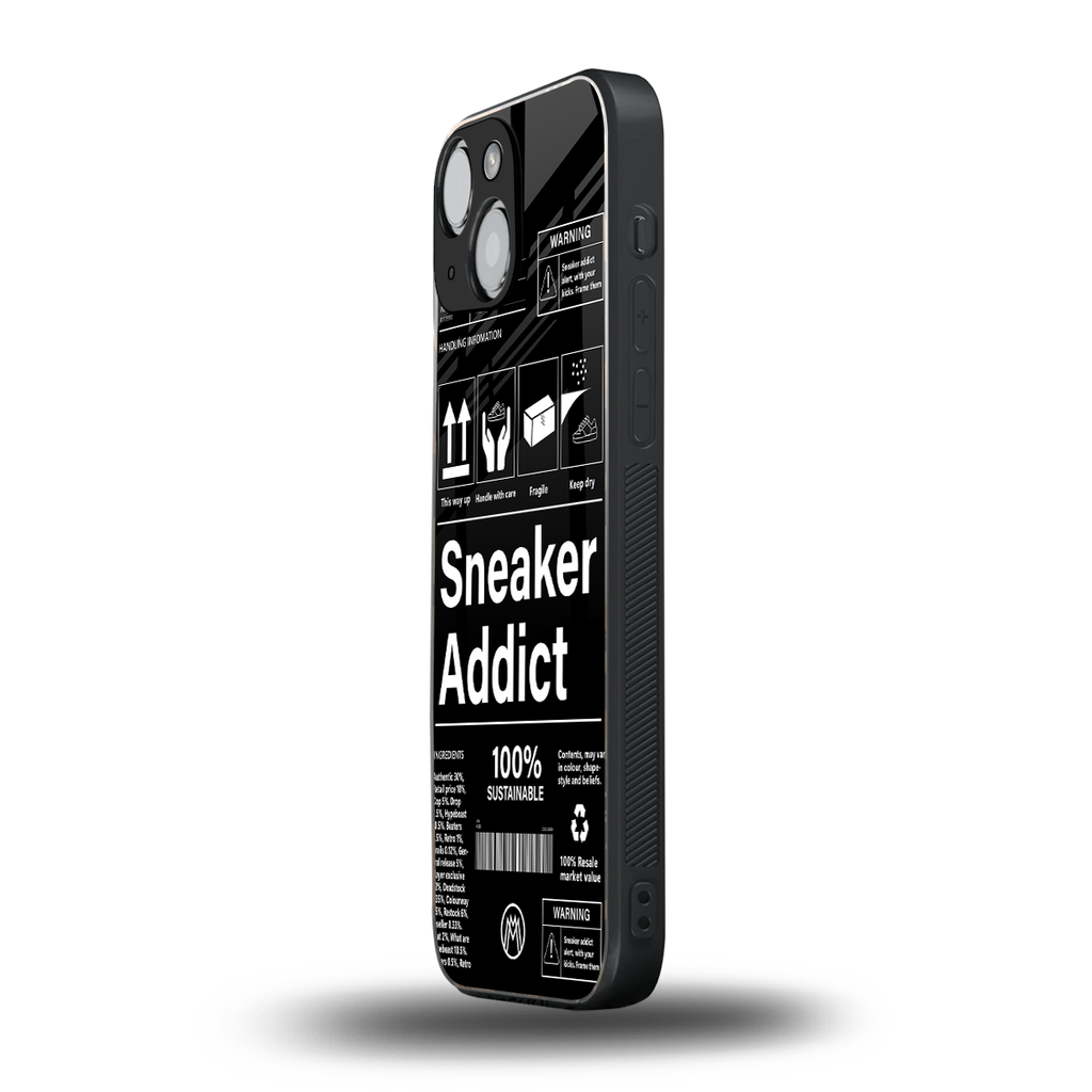 sneaker addict back phone cover | glass case for iphone 13 mini