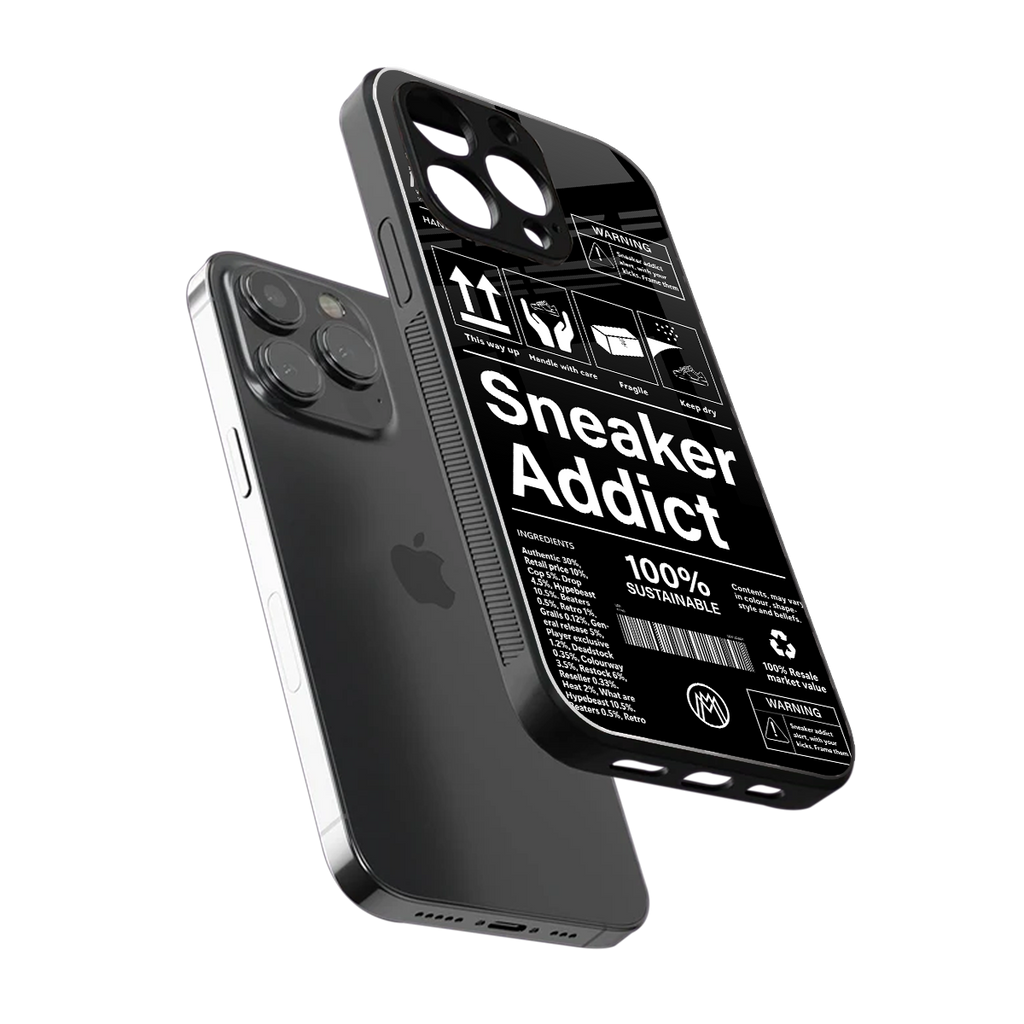 sneaker addict back phone cover | glass case for iphone 13 pro max