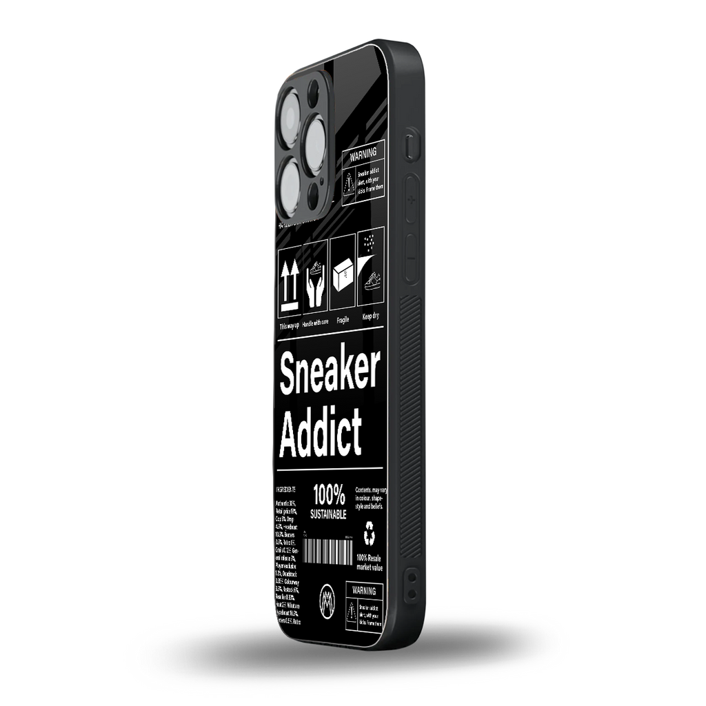 sneaker addict back phone cover | glass case for iphone 13 pro max