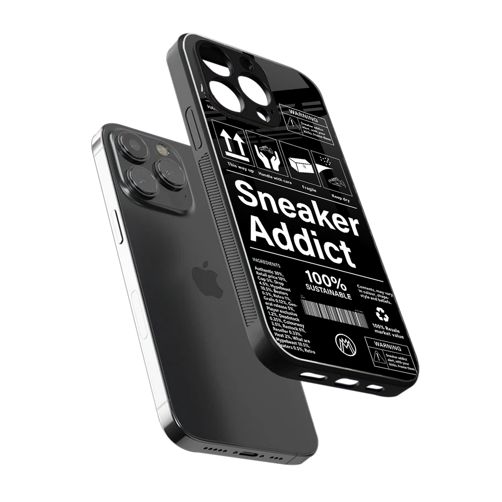 sneaker addict back phone cover | glass case for iphone 13 pro