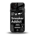 sneaker addict back phone cover | glass case for iphone 14 plus