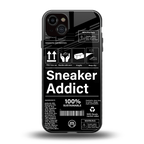 sneaker addict back phone cover | glass case for iphone 14 plus