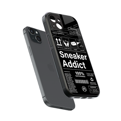 sneaker addict back phone cover | glass case for iphone 15 plus