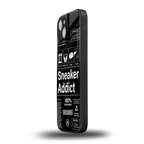 sneaker addict back phone cover | glass case for iphone 15 plus