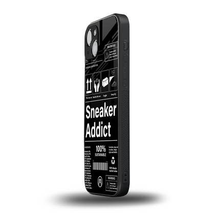 sneaker addict back phone cover | glass case for iphone 15 plus