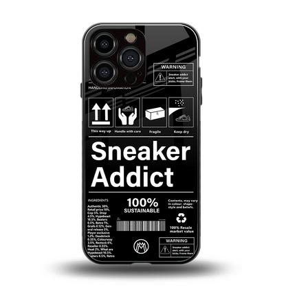 sneaker addict back phone cover | glass case for iphone 14 pro max