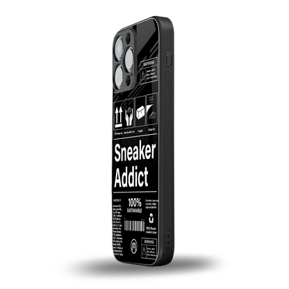 sneaker addict back phone cover | glass case for iphone 14 pro max