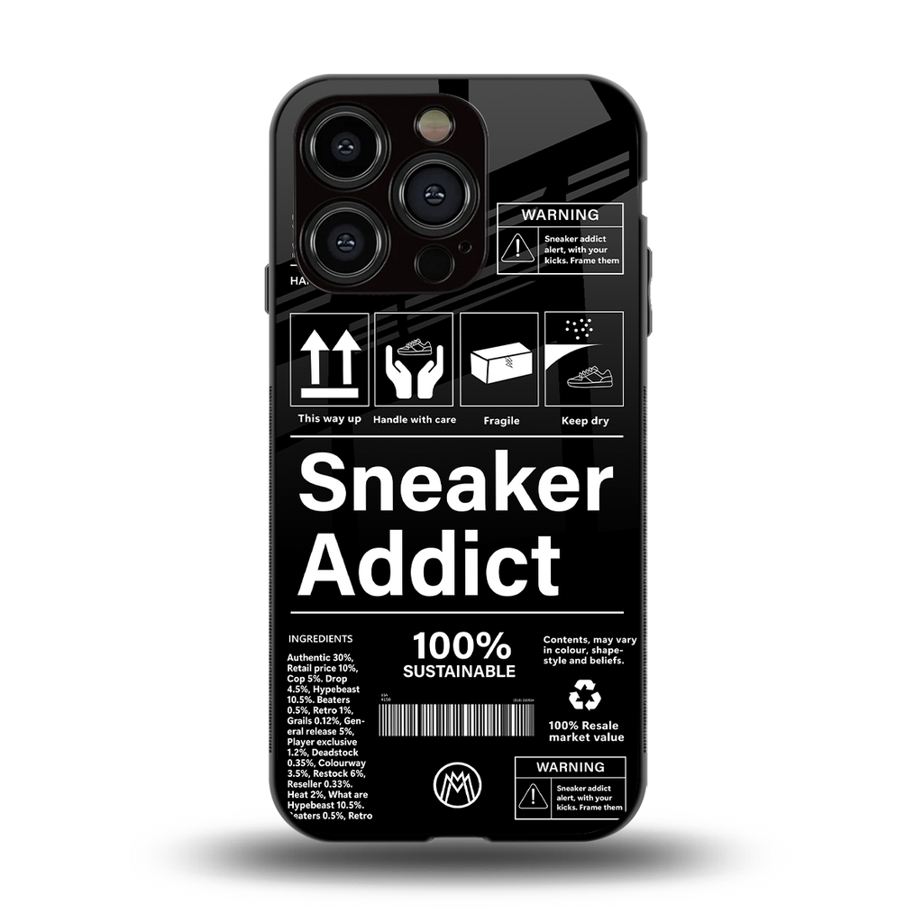 sneaker addict back phone cover | glass case for iphone 14 pro