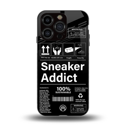 sneaker addict back phone cover | glass case for iphone 14 pro