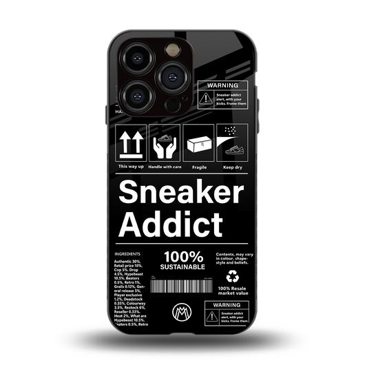 sneaker addict back phone cover | glass case for iphone 14 pro