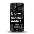 sneaker addict back phone cover | glass case for iphone 16 plus