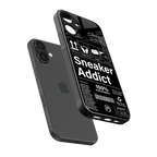 sneaker addict back phone cover | glass case for iphone 16 plus