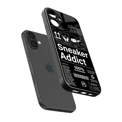 sneaker addict back phone cover | glass case for iphone 16 plus