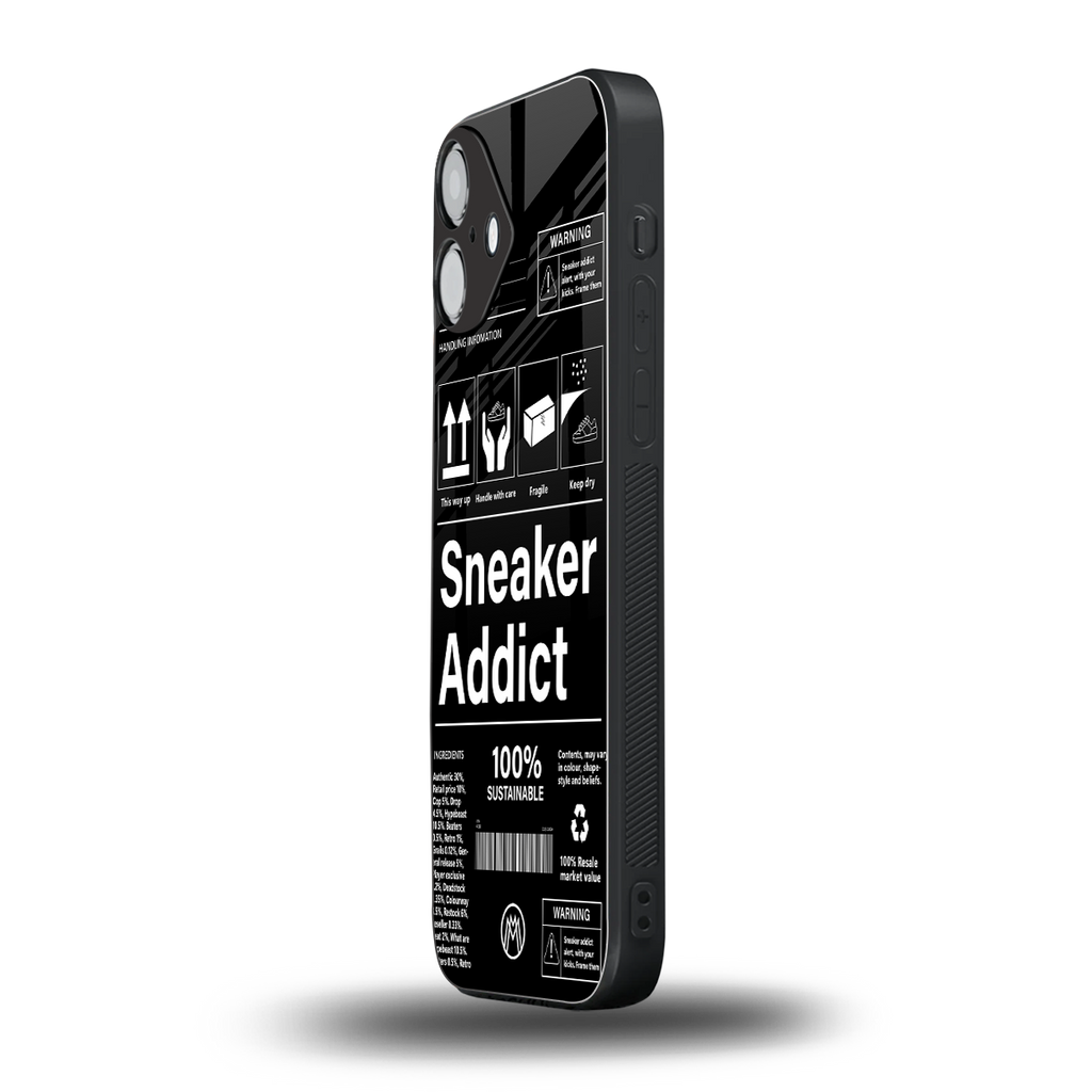 sneaker addict back phone cover | glass case for iphone 16 plus
