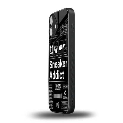 sneaker addict back phone cover | glass case for iphone 16 plus