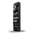 sneaker addict back phone cover | glass case for iphone 16 pro max