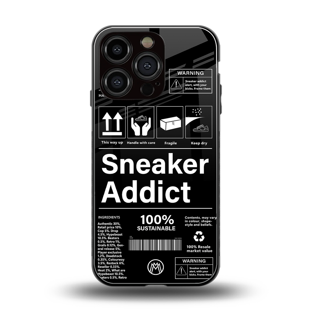 sneaker addict back phone cover | glass case for iphone 16 pro