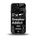 sneaker addict back phone cover | glass case for iphone 16 pro