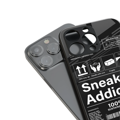 sneaker addict back phone cover | glass case for iphone 14 pro max