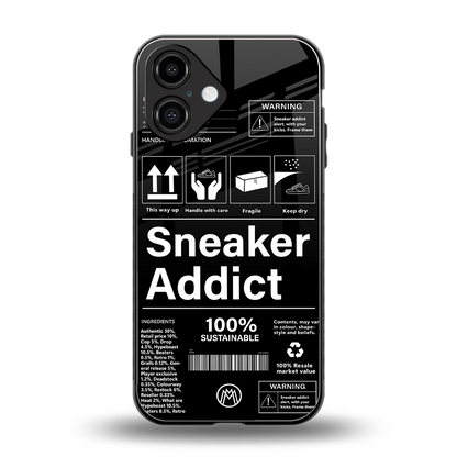 sneaker addict back phone cover | glass case for iphone 16