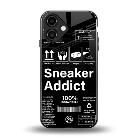 sneaker addict back phone cover | glass case for iphone 16