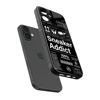 sneaker addict back phone cover | glass case for iphone 16