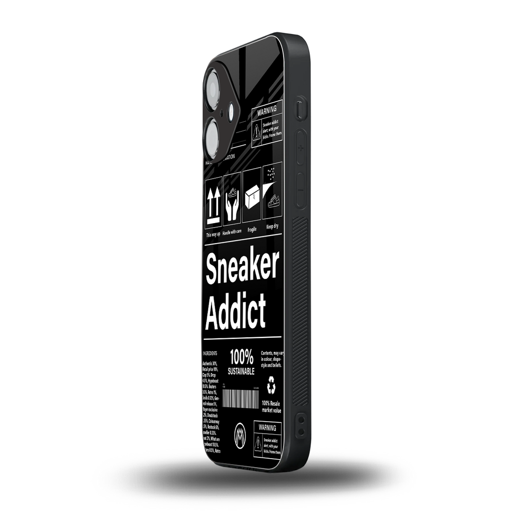 sneaker addict back phone cover | glass case for iphone 16