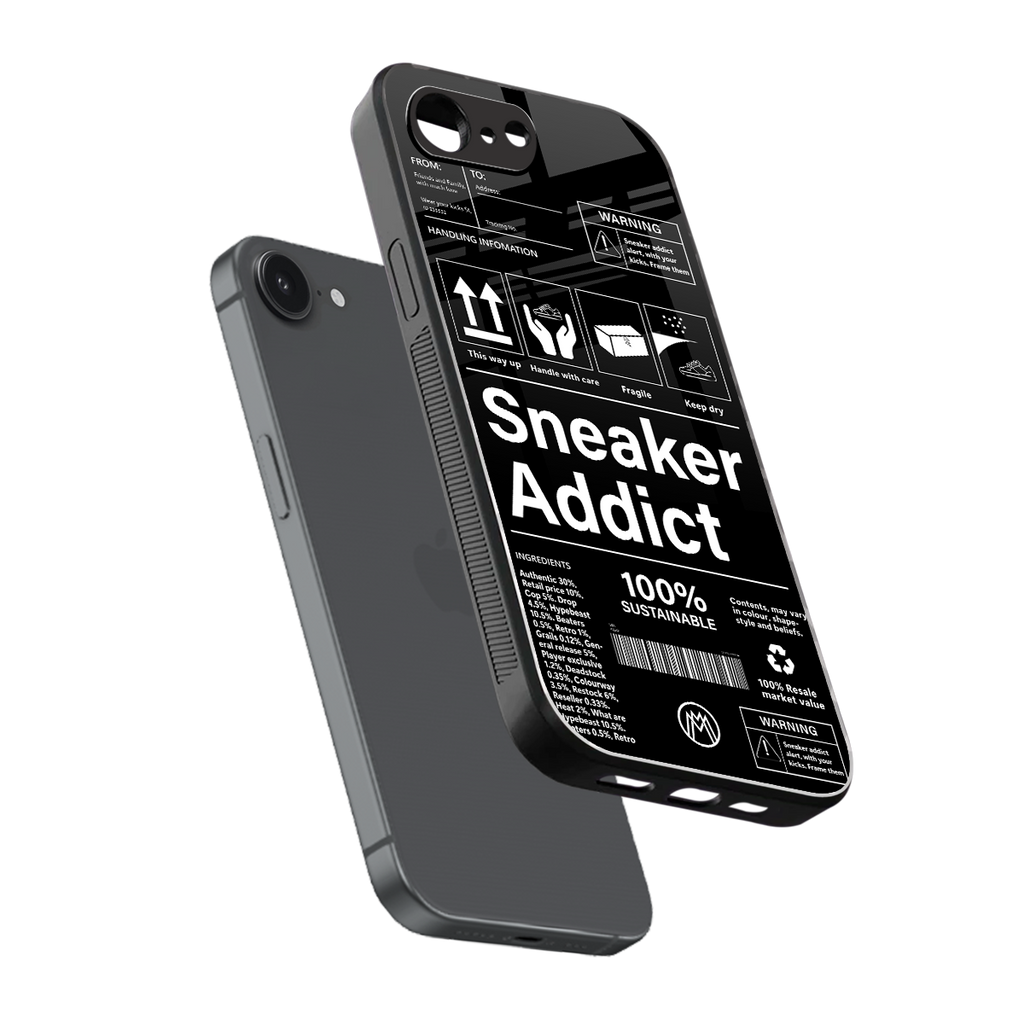 sneaker addict back phone cover | glass case for iphone 16e