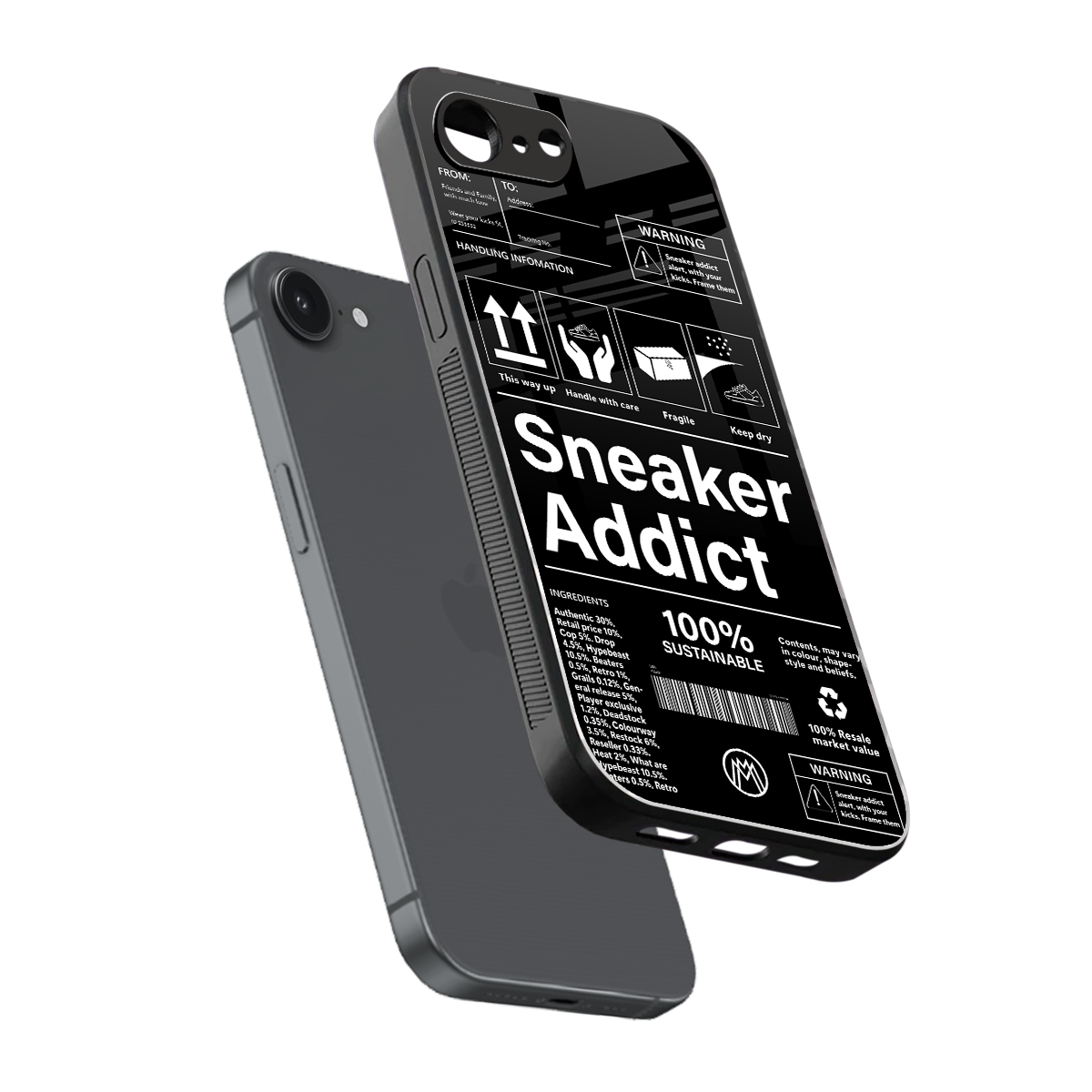 sneaker addict back phone cover | glass case for iphone 16e