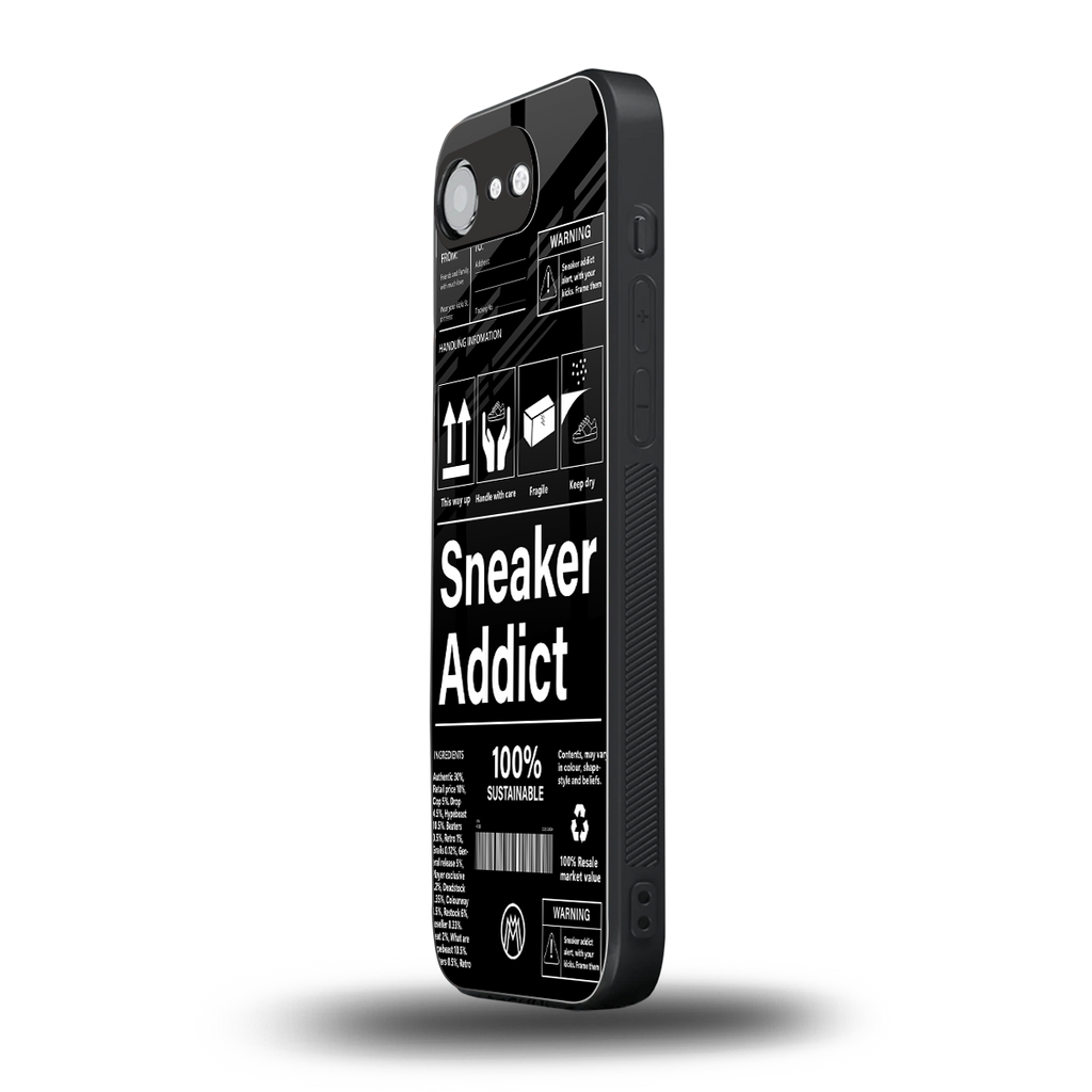 sneaker addict back phone cover | glass case for iphone 16e