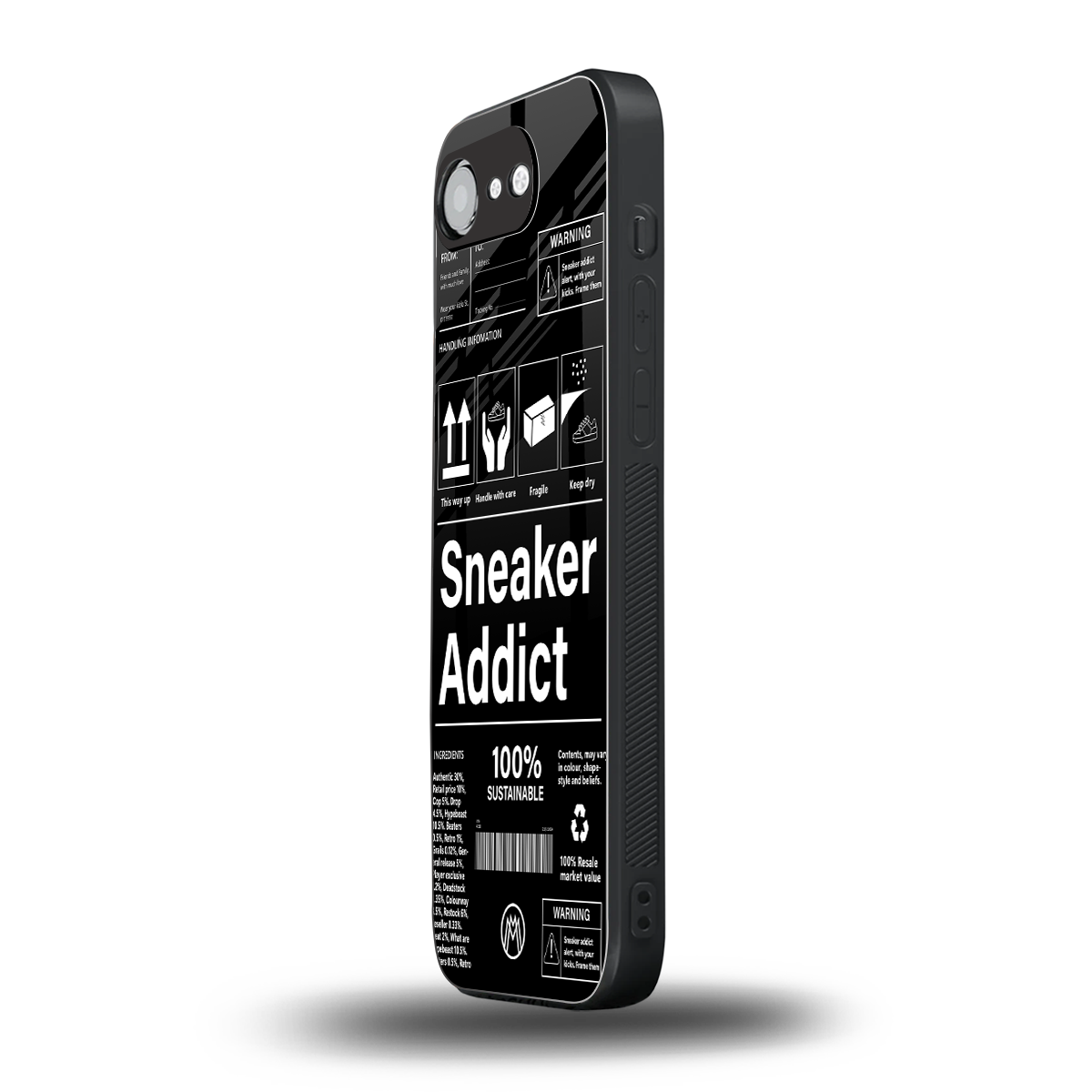 sneaker addict back phone cover | glass case for iphone 16e