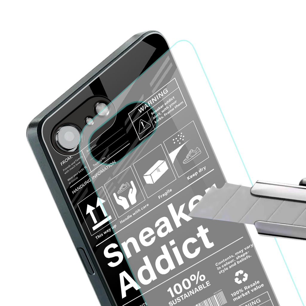 sneaker addict back phone cover | glass case for iphone 16e