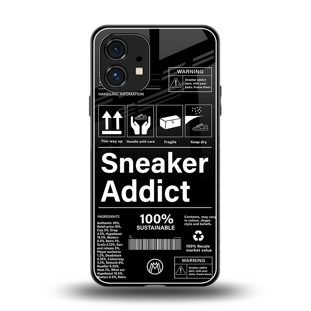 sneaker addict back phone cover | glass case for nothing phone 1