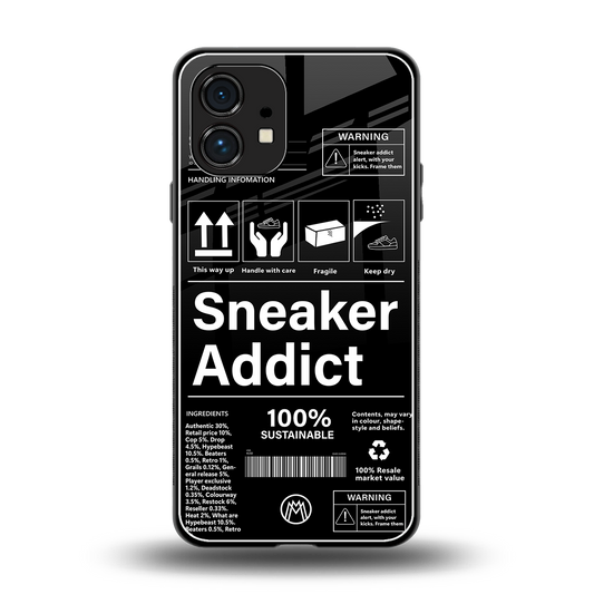 sneaker addict back phone cover | glass case for nothing phone 1