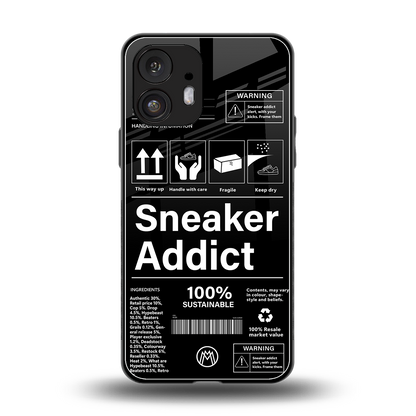 sneaker addict back phone cover | glass case for nothing phone 2