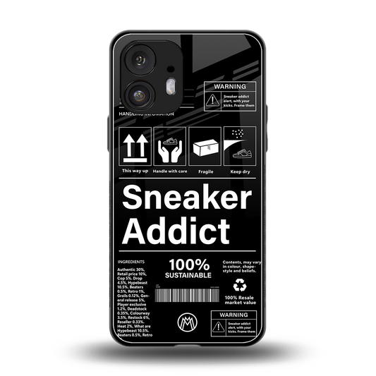 sneaker addict back phone cover | glass case for nothing phone 2