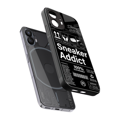 sneaker addict back phone cover | glass case for nothing phone 2