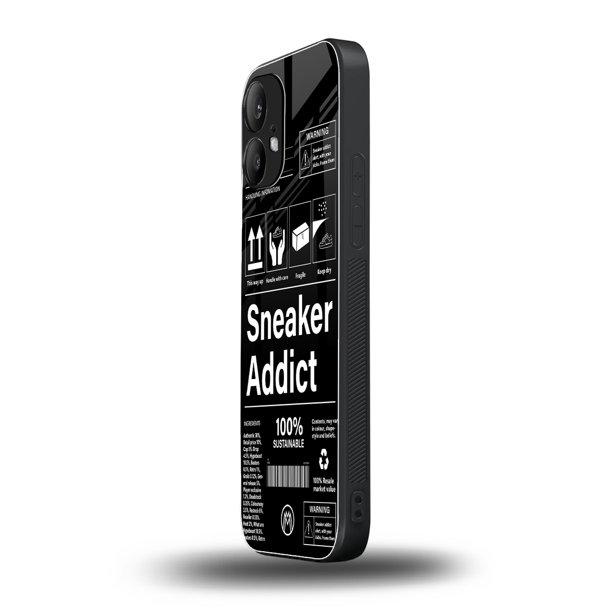 sneaker addict back phone cover | glass case for nothing phone 2