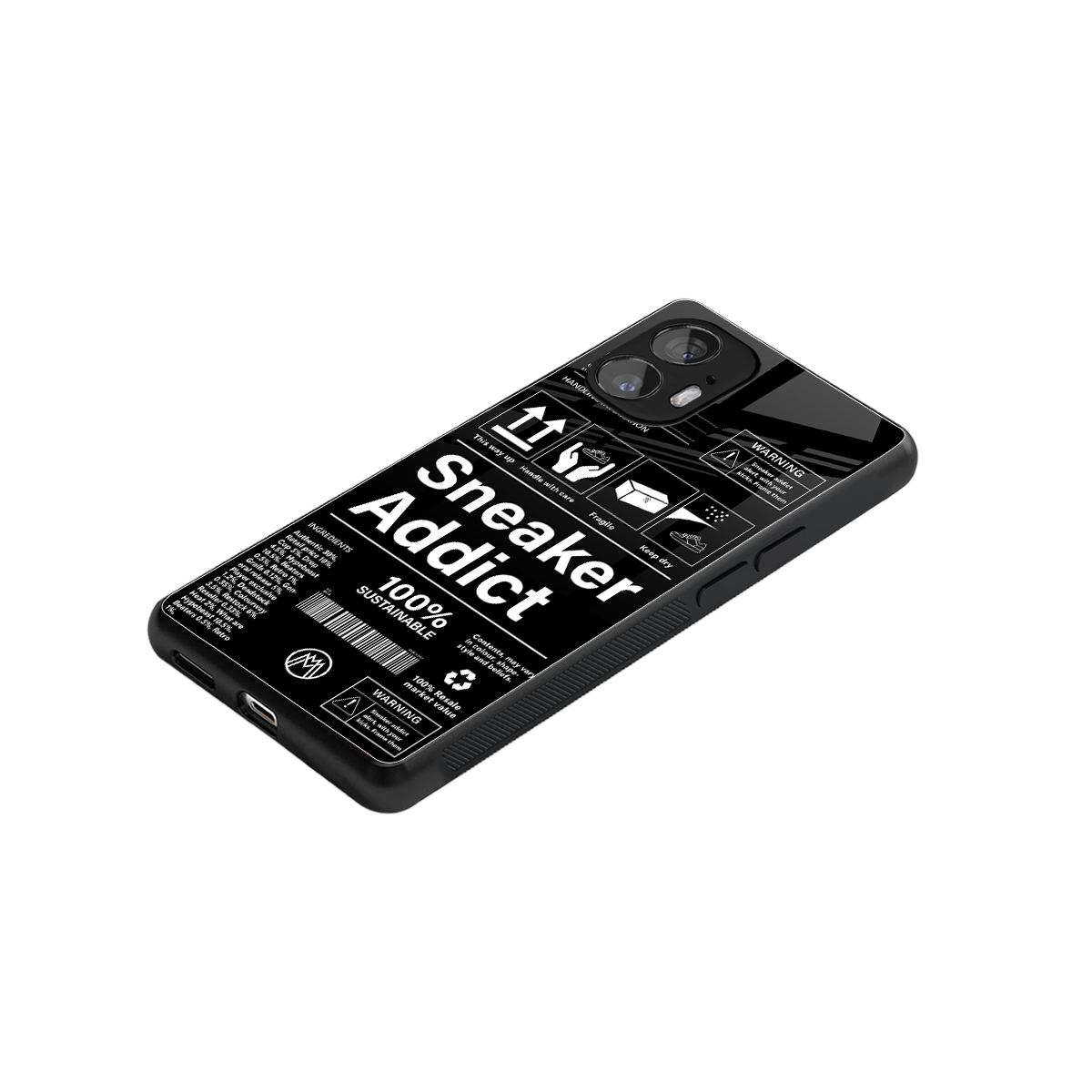 sneaker addict back phone cover | glass case for nothing phone 2