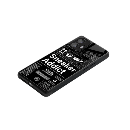 sneaker addict back phone cover | glass case for nothing phone 2