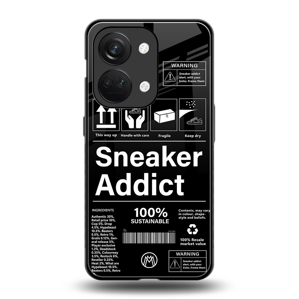 sneaker addict back phone cover | glass case for oneplus nord 3