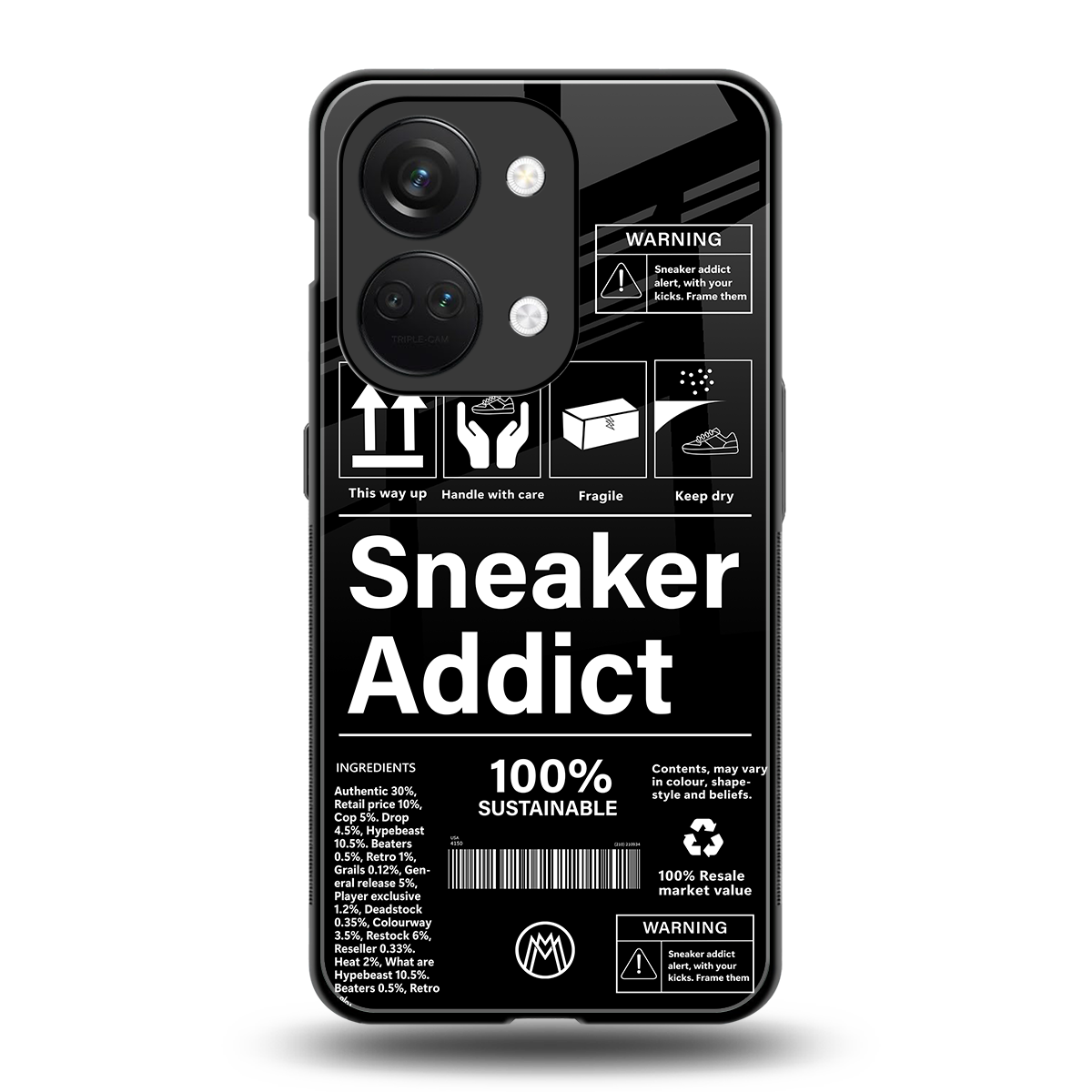 sneaker addict back phone cover | glass case for oneplus nord 3